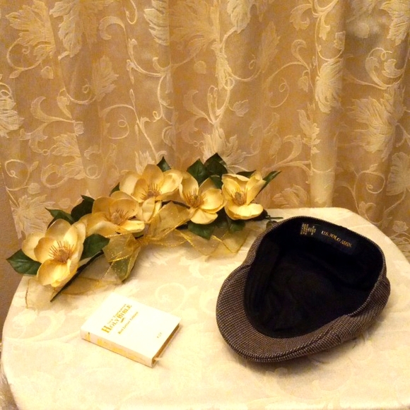 U.S. POLO ASSN. Brown and Cream, Tan, Tweed Newsboy Hat | Gatsby Hat | Golf Hat - Picture 9 of 16
